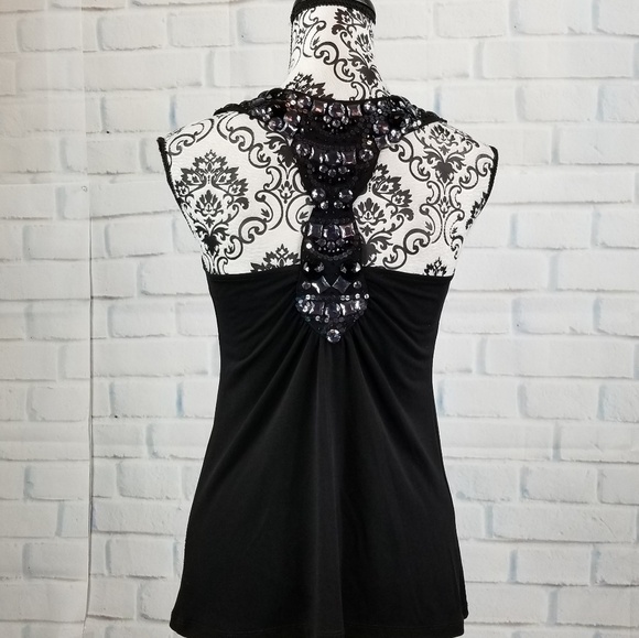 Express women's xs beaded sleeveless top - Picture 8 of 8